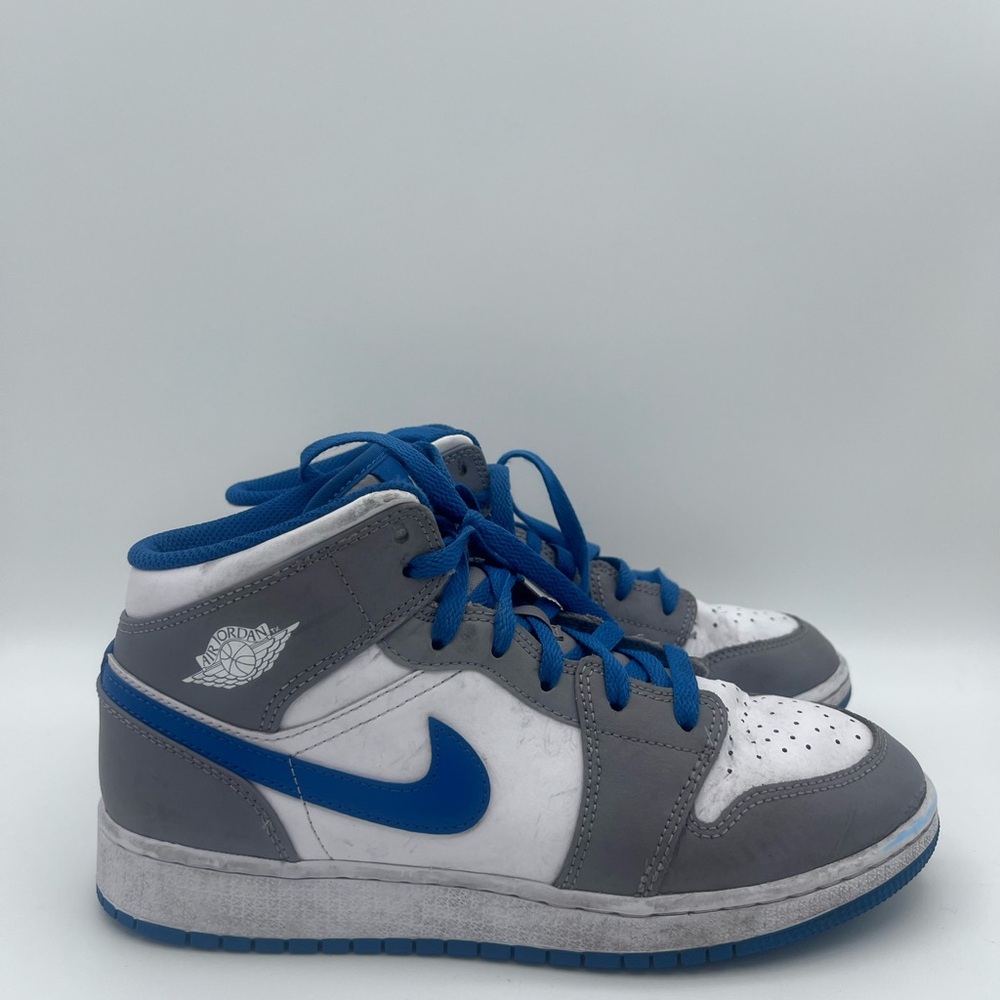Air Jordan 1 Mid GS‎ 'Cement True Blue' Youth Size 7